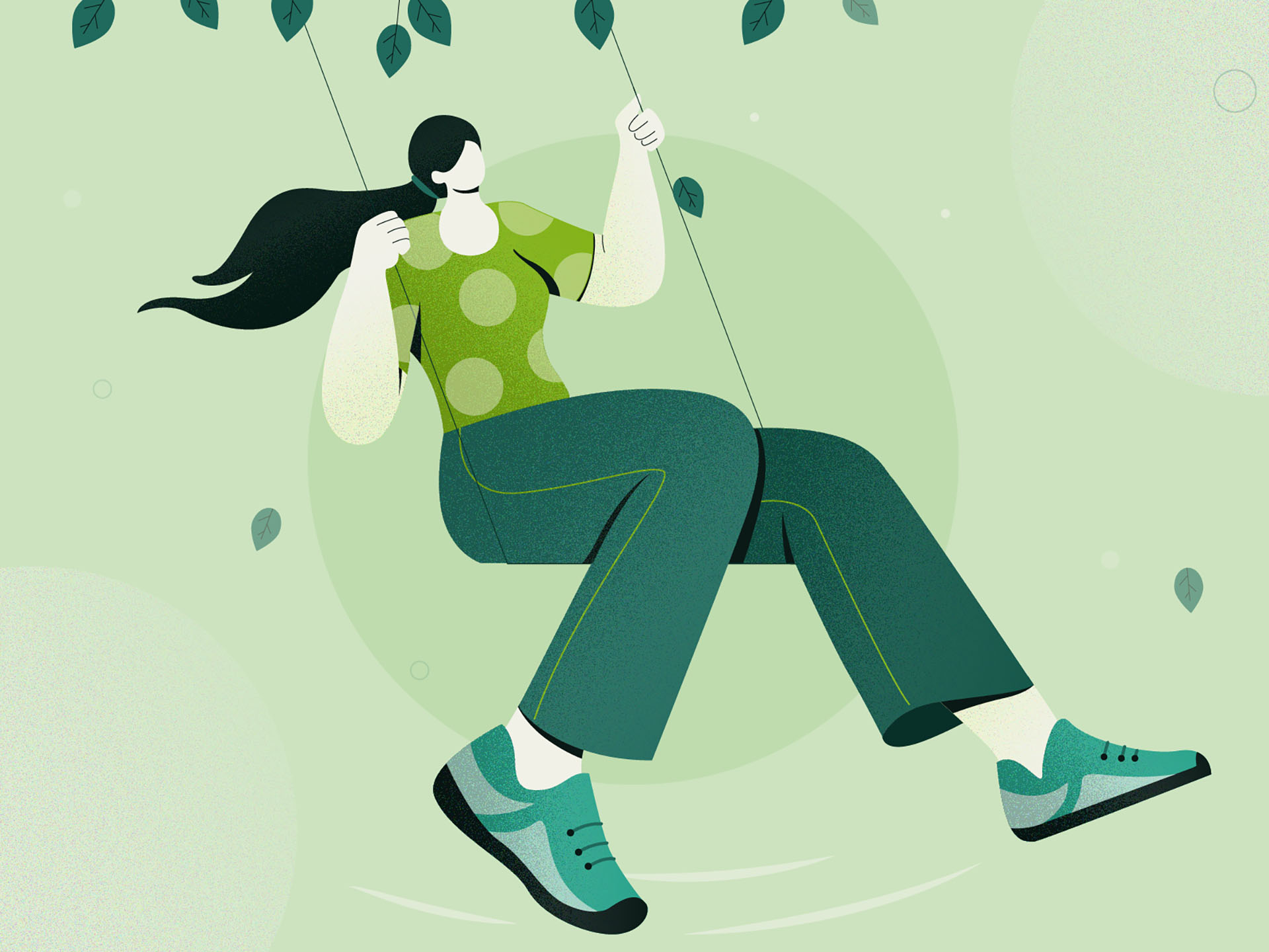 riding on swing girl swing digital vector design concept flat vector i.jpg