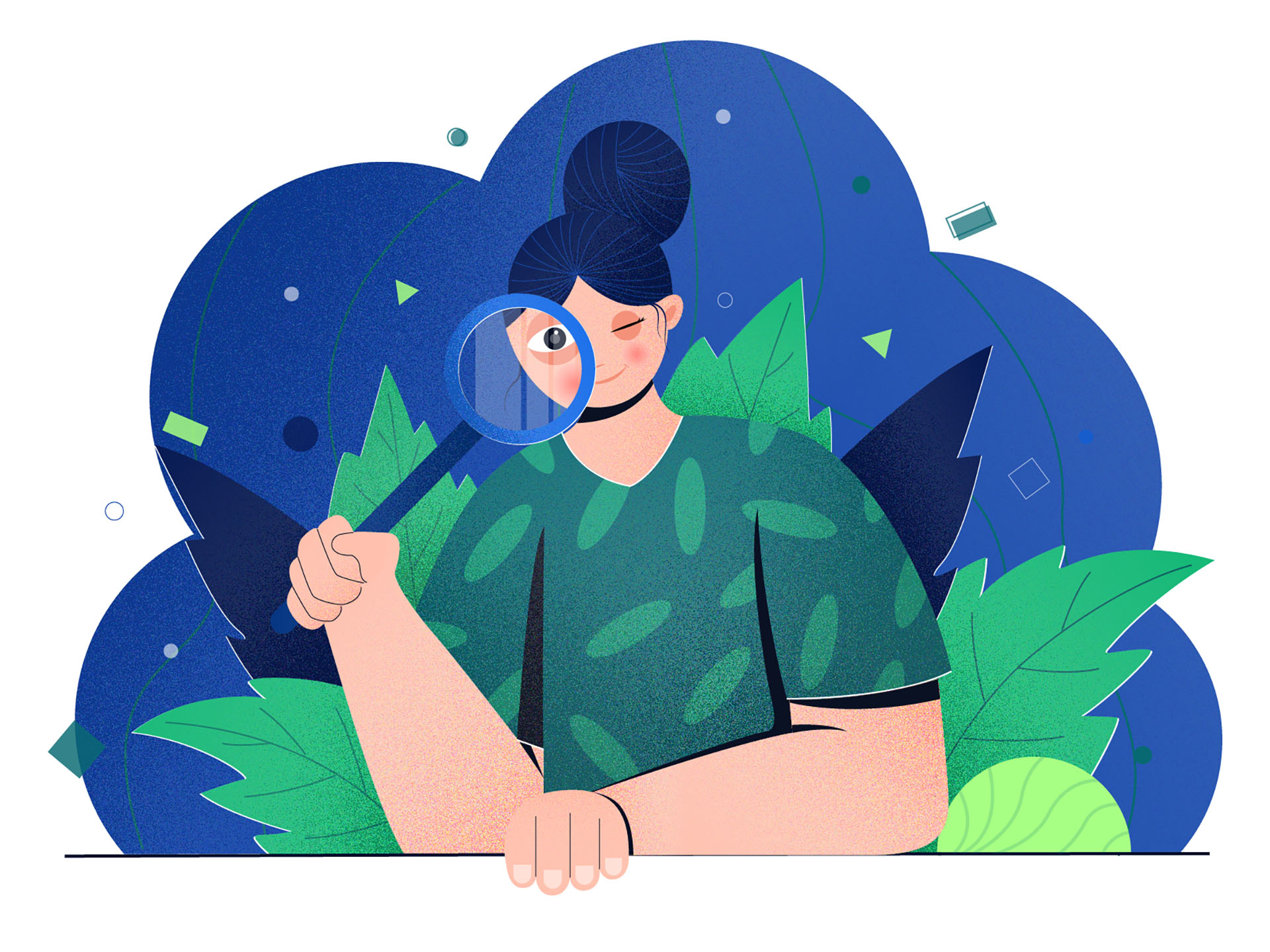 searching searching colors leaves digital vector design concept charac.jpg