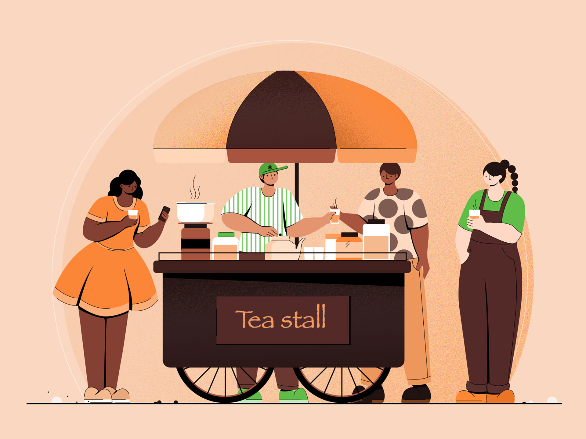 Tea stall tea stall colors concept digital vector design character des.jpg