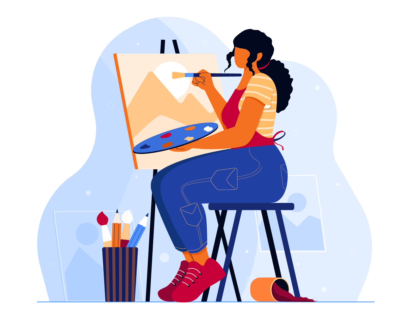 The painter design digital vector character design painter concept fla.png