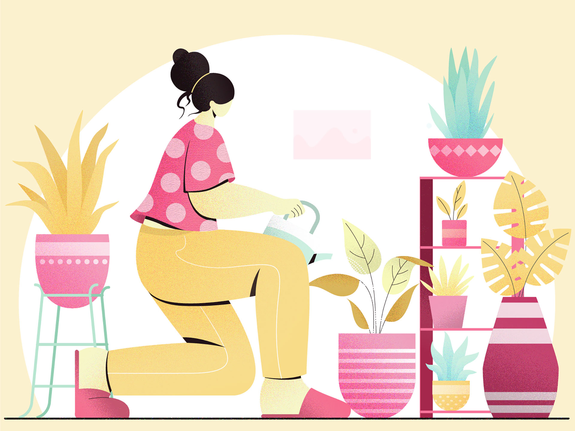 watering plants leaves nature digital vector design concept colors cha.jpg