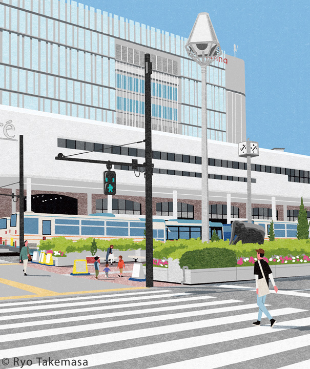 buildings bus city japan kichijouji Landscape people spring town.jpg