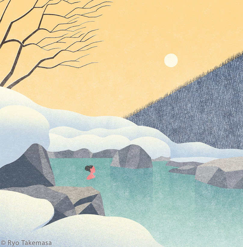 hot spring japan Landscape Nature open-air bath outdoor bath snow wint.jpg