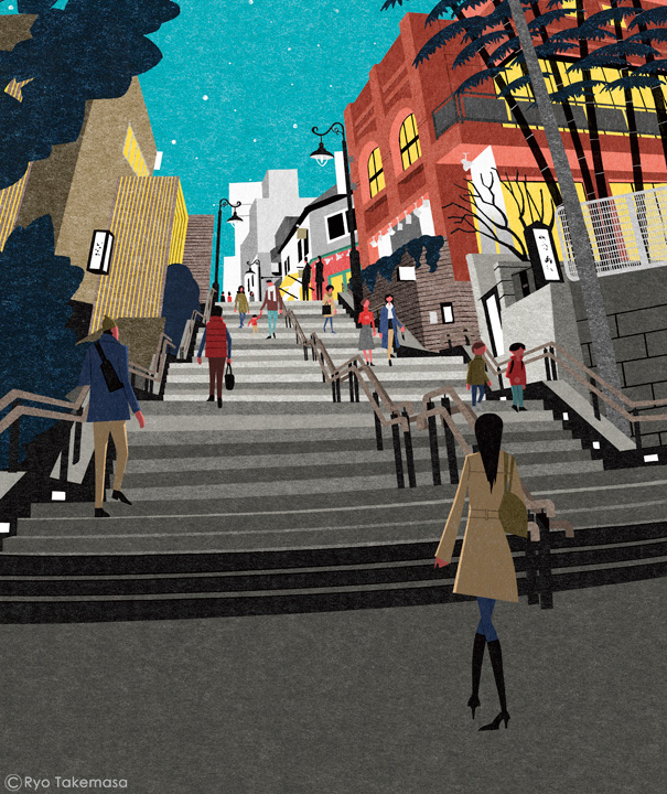 winter town Evening Street city lights stairs.jpg