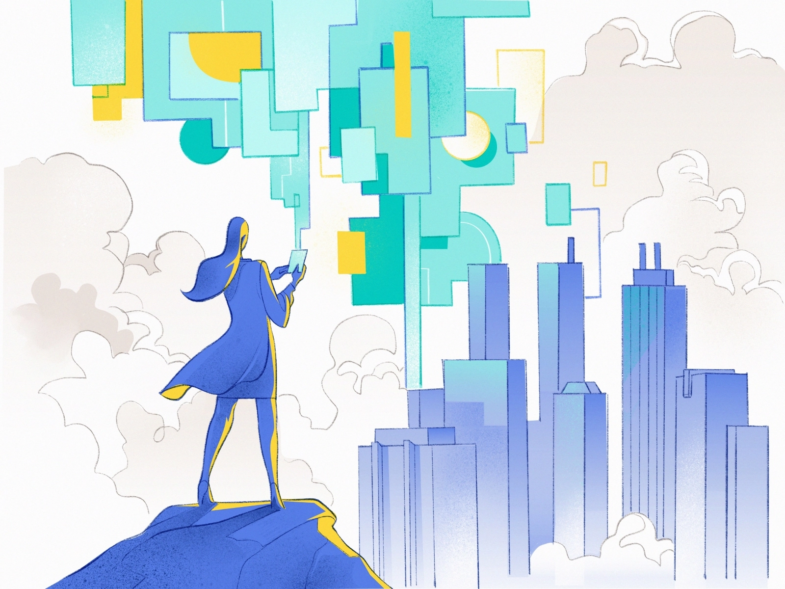 Big Data Manager security check city skyline illustration procreate ma.webp