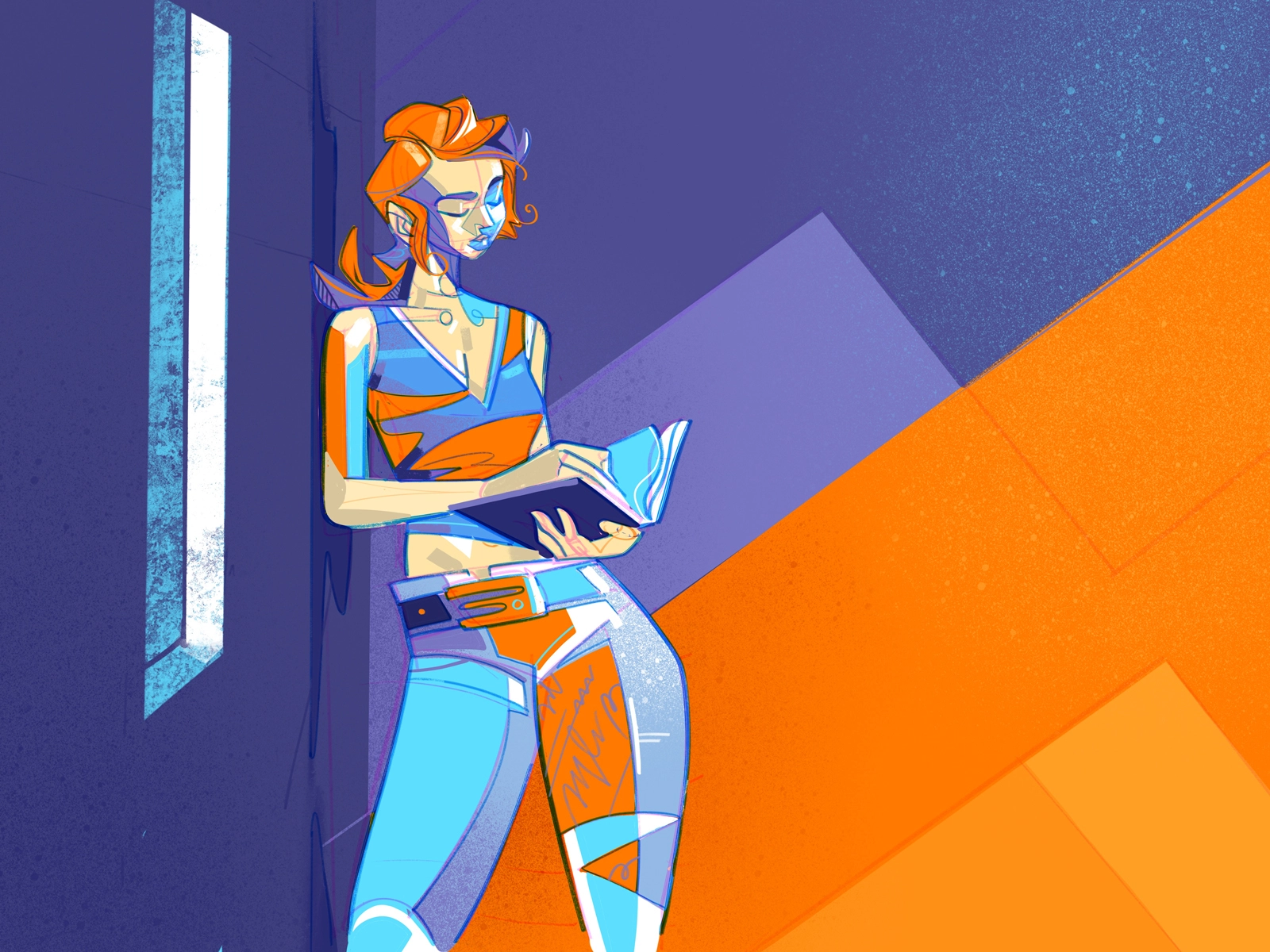 Deep Learning hurca book reading pose anatomy girl character design il.webp