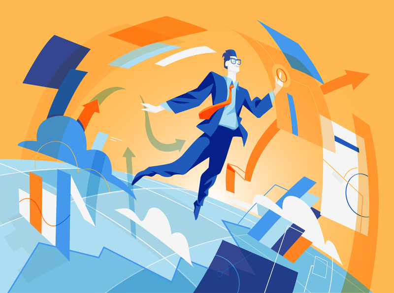 Digital Investment UI vector art illustration user interface sales gro.webp