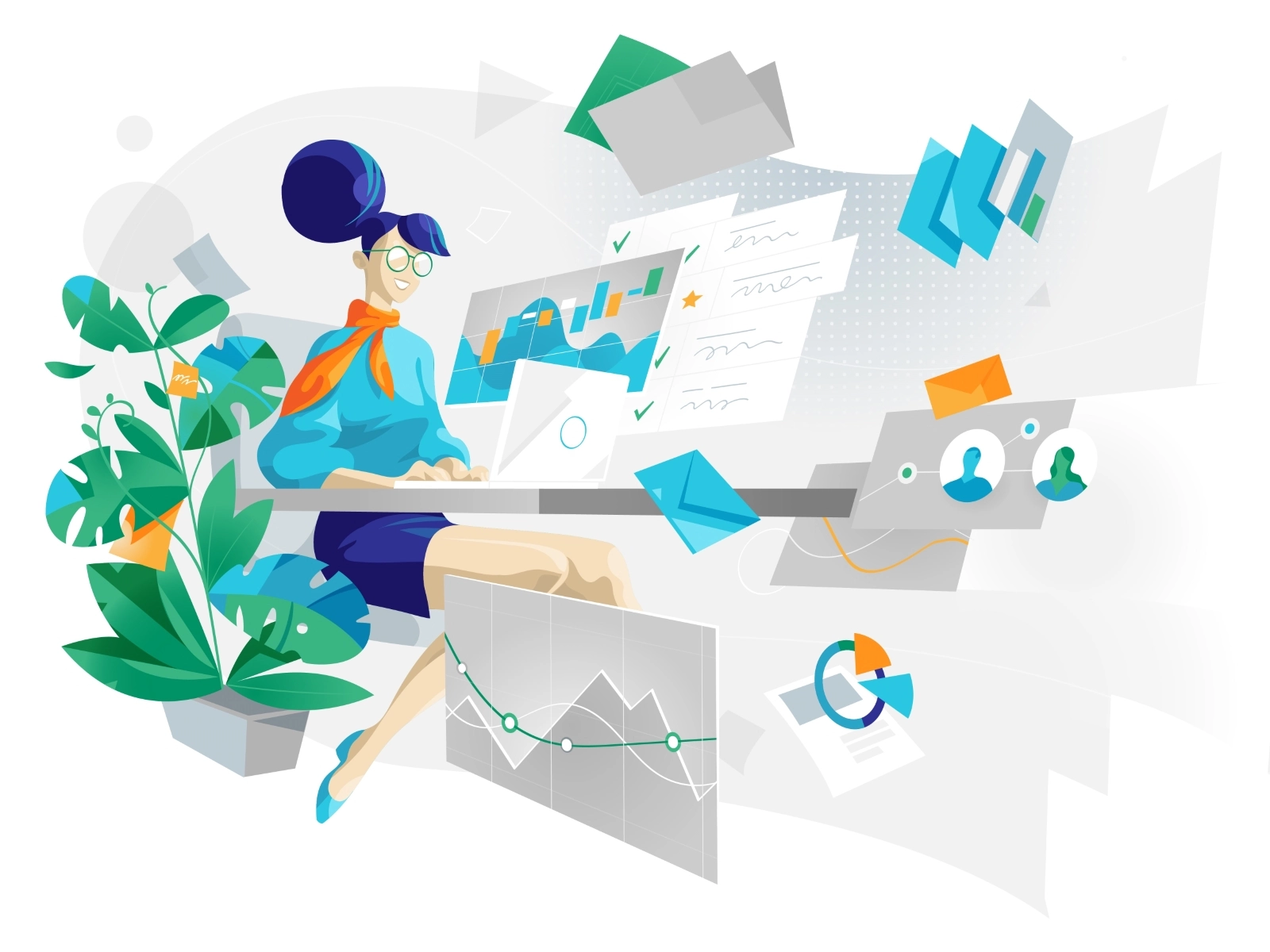 Disruptive Workflow vector art illustration workflow task smart workin.webp
