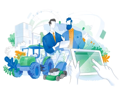 Farming 4.0 hurca vector artwork illustrator iot gardening integration.webp