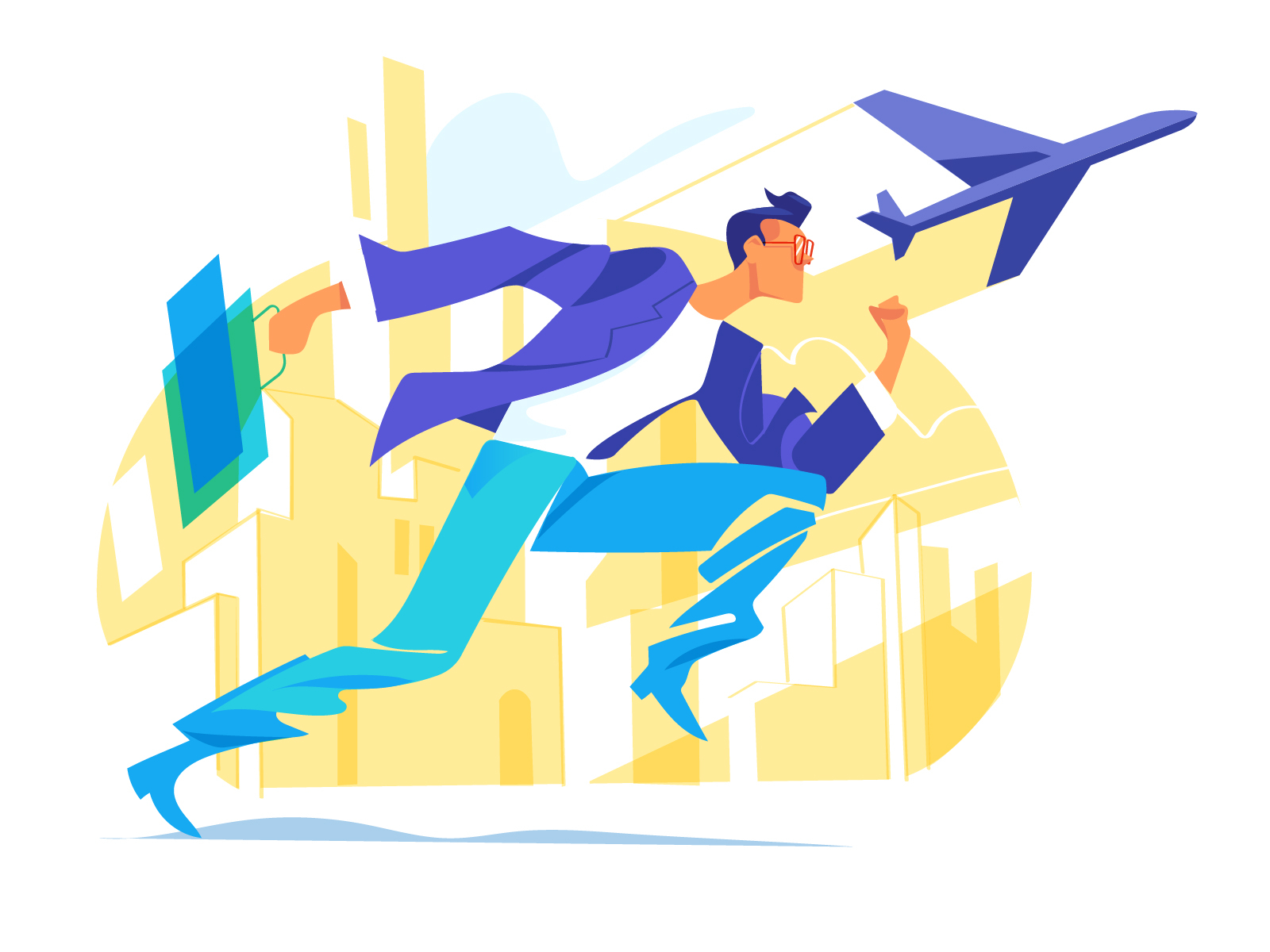 Fast Life hurca vector art illustration move mission downtown city spe.webp