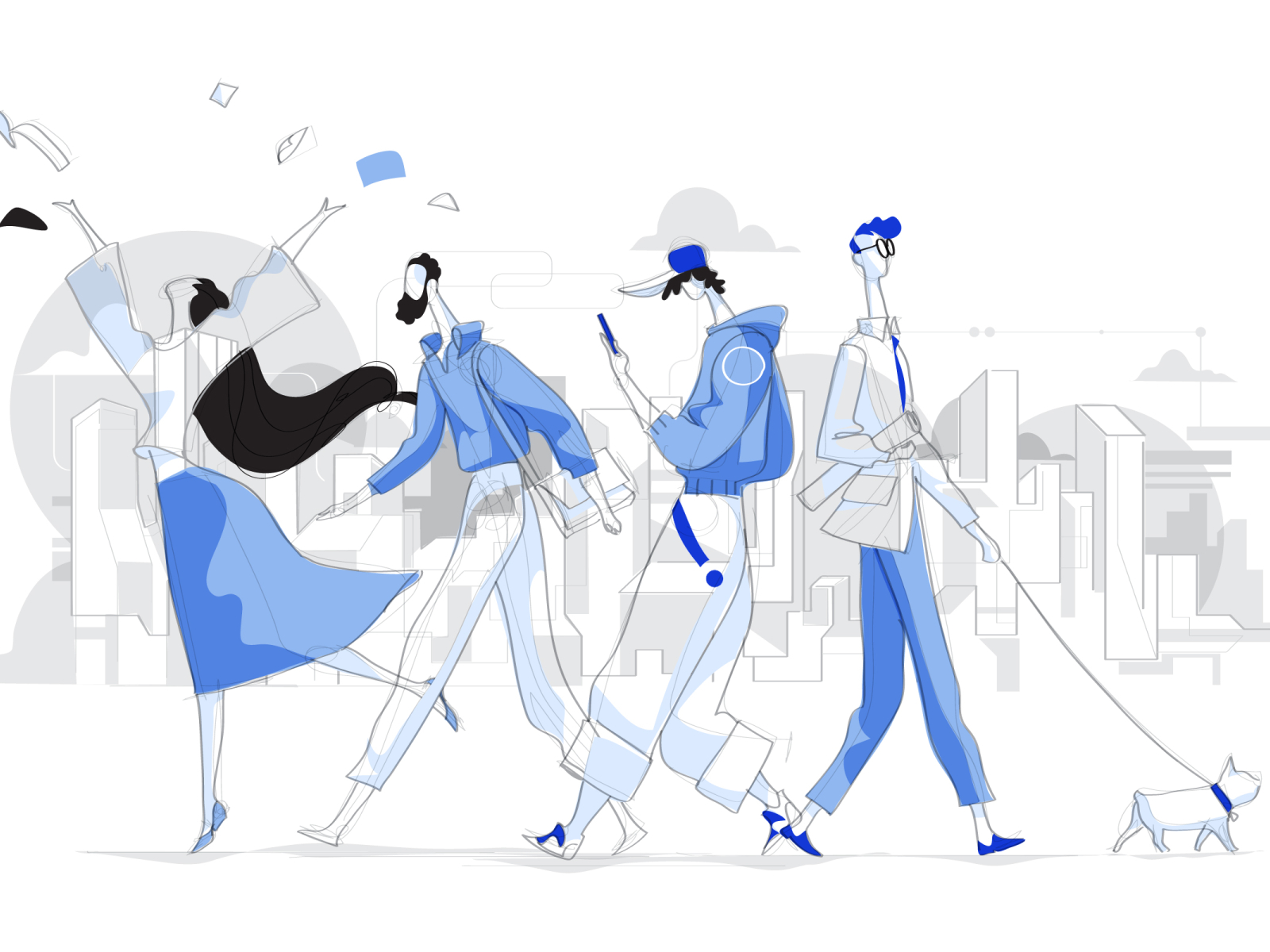 Holiday in the City flat illustrations website illustration flat desig.webp