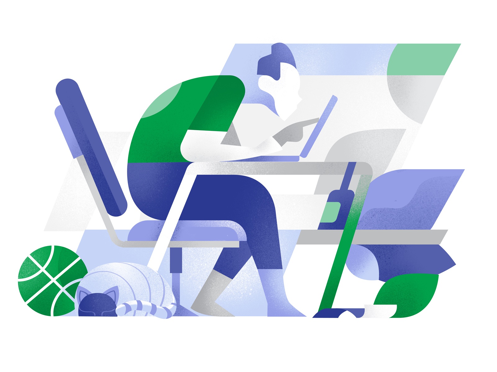 Homework wow hurca vectorart illustration cubism internet cat home des.jpg