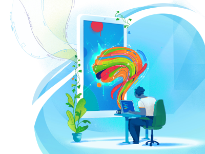 Lisergic Coding illustration creative agency mobile app app developeme.webp