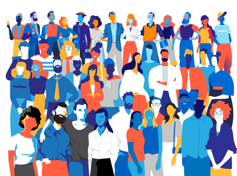 People popart society lifestyle illustration human being team building.webp