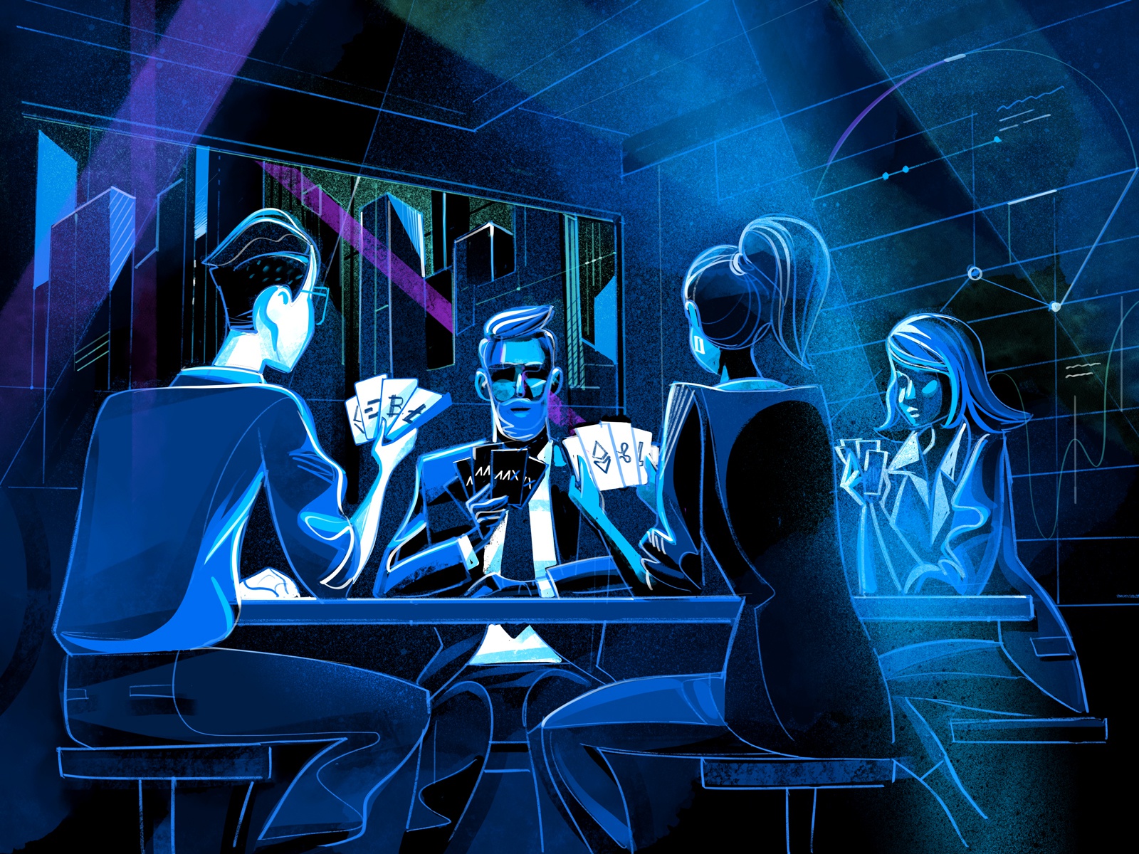 Poker Faces sketch drawing illustration strategy match game bluff poke.jpg