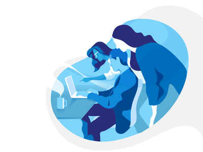 Project Teamwork - Blue Palette hurca office colleagues together start.webp
