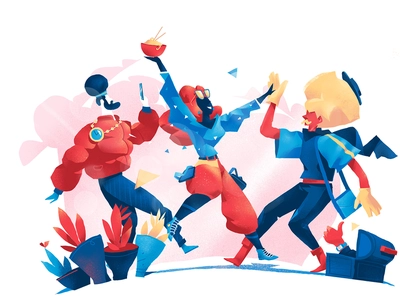 Shiny Happy People fest spring hurca colors characters cool happyness.webp