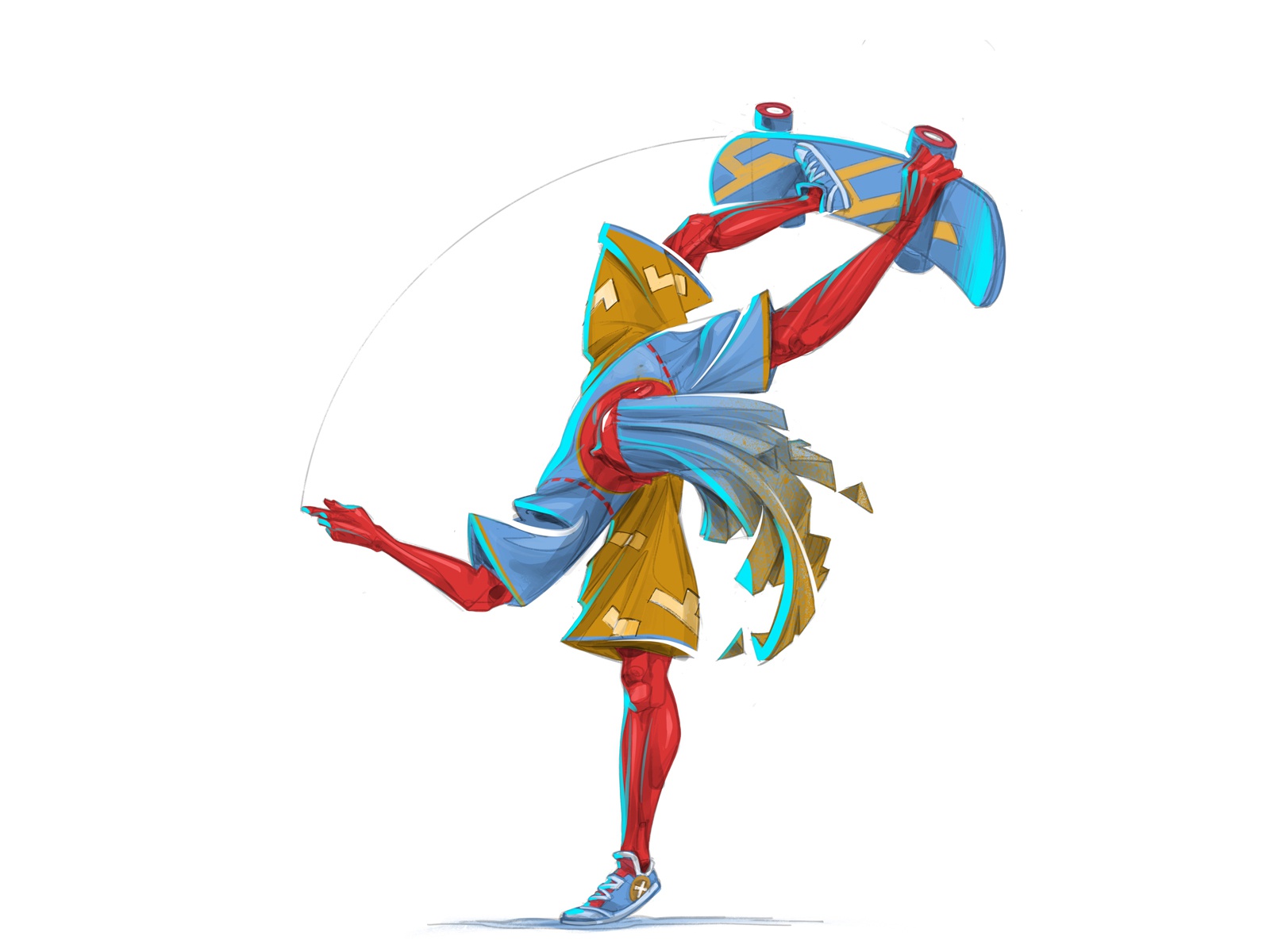 Skateboard Parkour skater cool freestyle hurca sketch draw art illustr.jpg