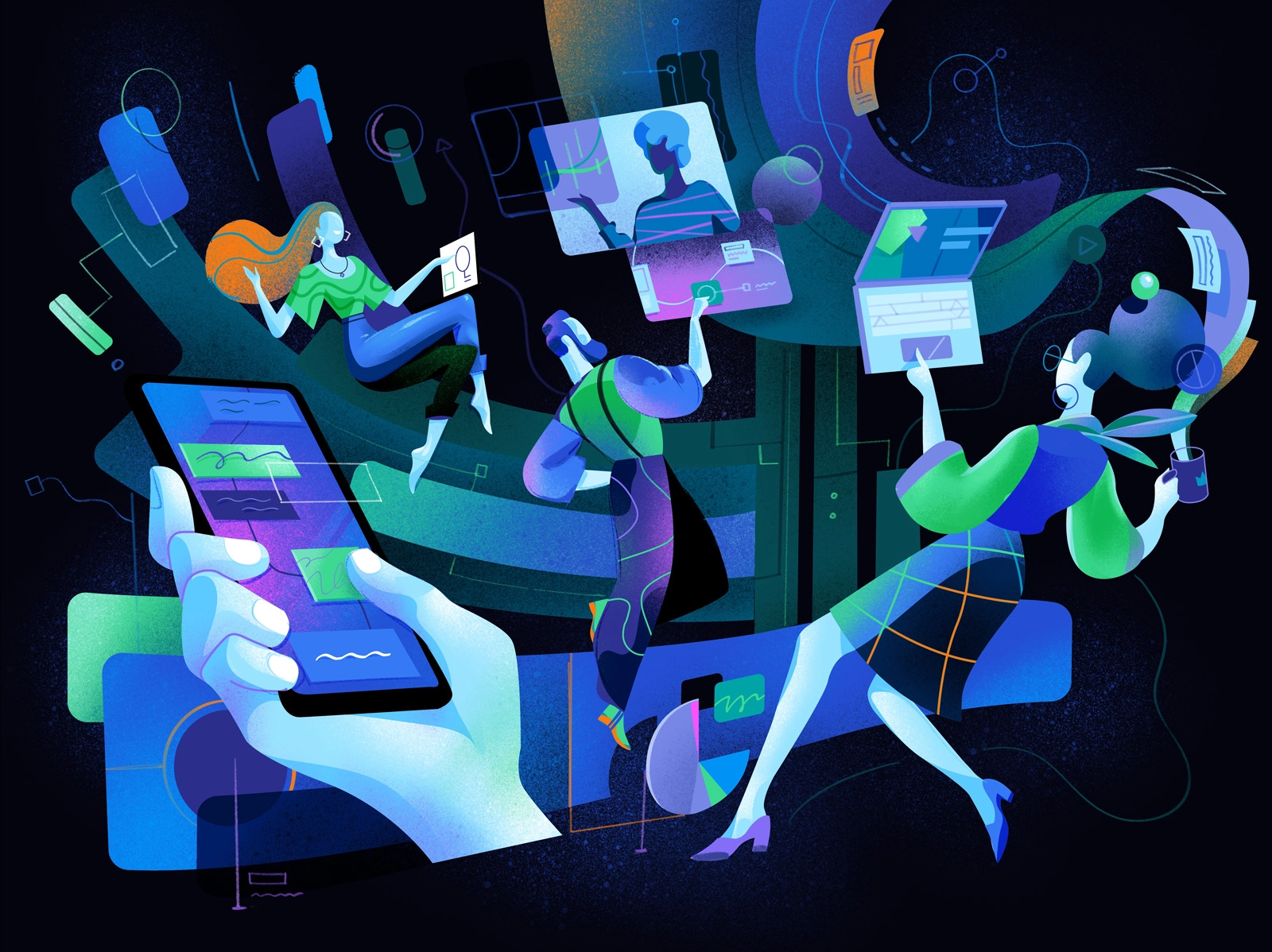Smart Office Flow illustration suite smart office smart working teamwo.webp