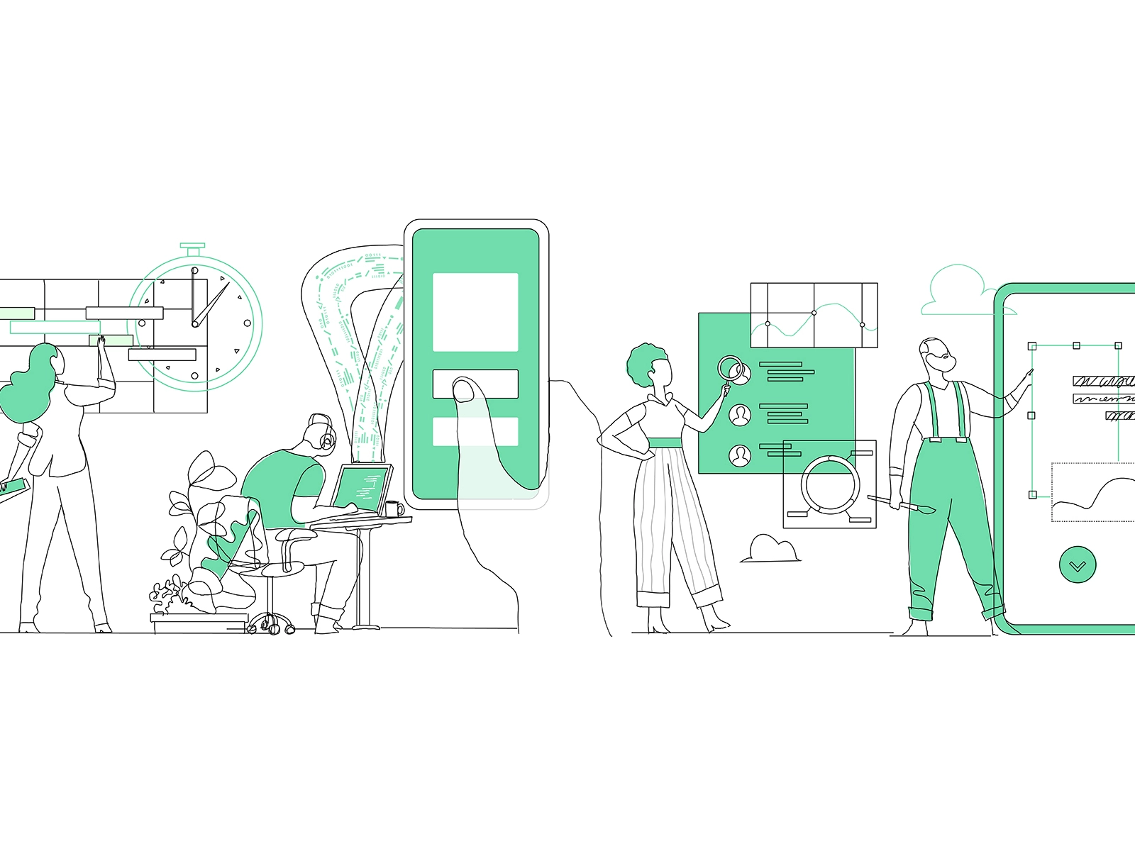 Startup Workflow minimal wireframe design launch coding scheduling sch.webp
