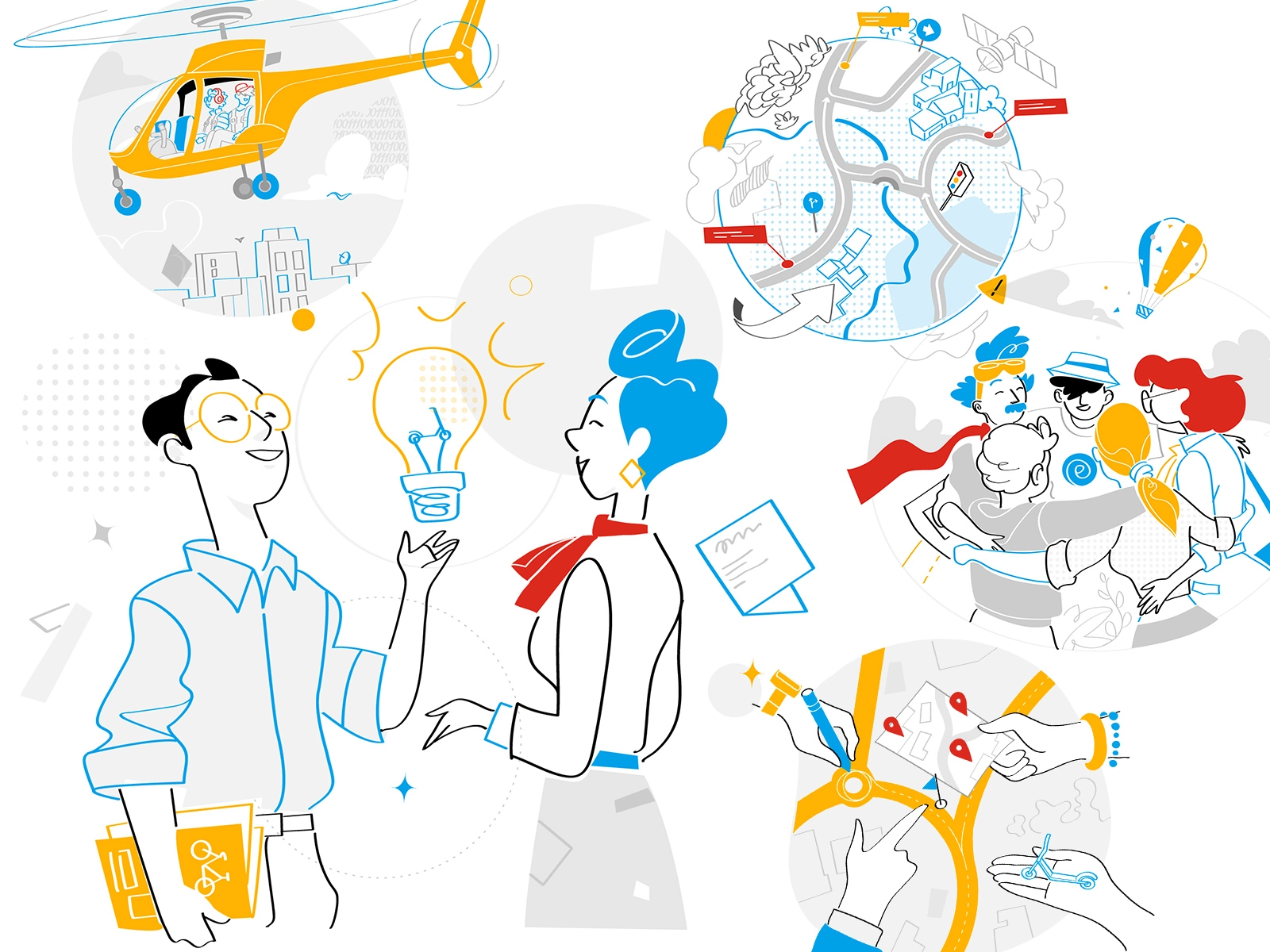 Think Tank website illustration flat design flat illustration hurca ve.webp