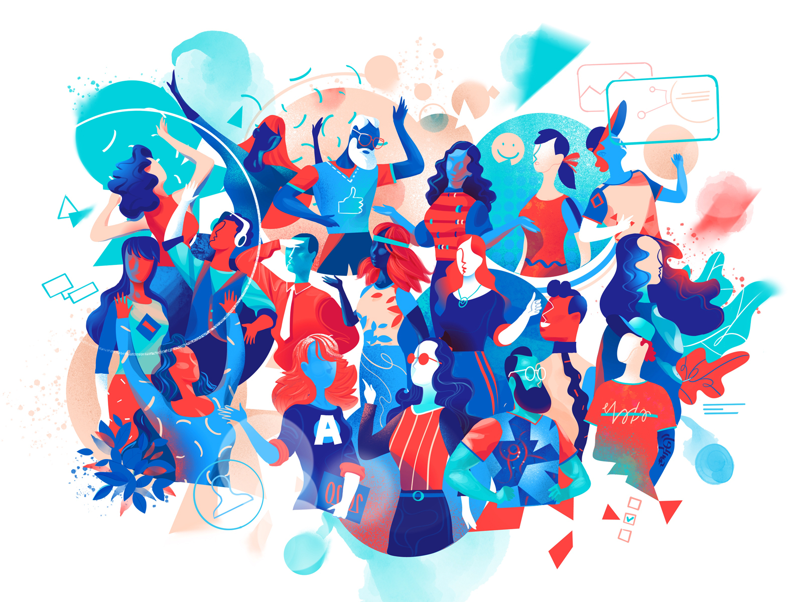 Super Community followers fan social media community manager wow illus.webp