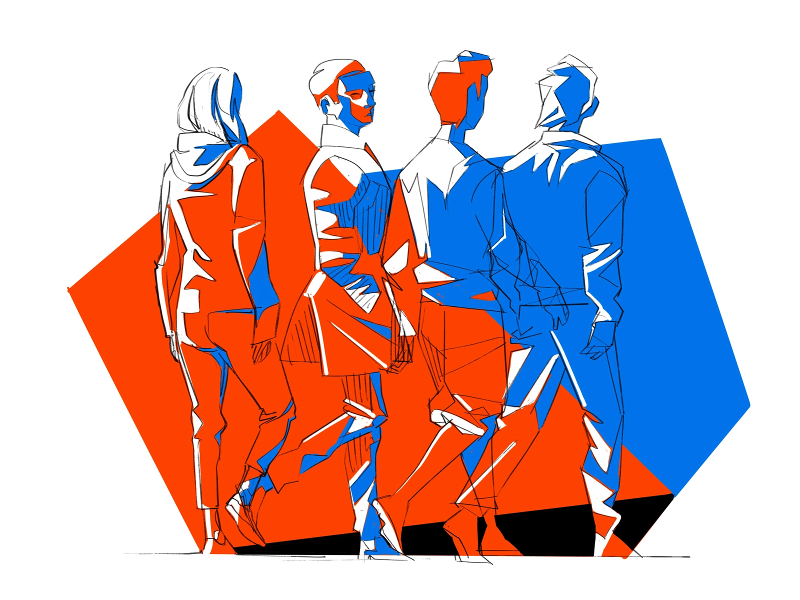 Walking People draw art style sketch procreate illustration walking cr.webp