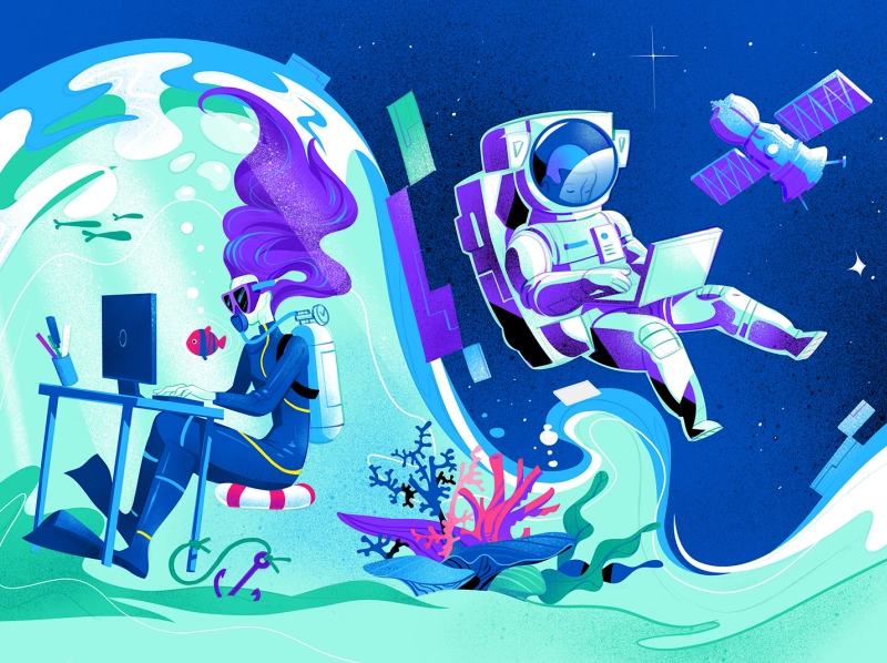 Work Anywhere wow hurca exploration cosmos space snorkeling underwater.webp