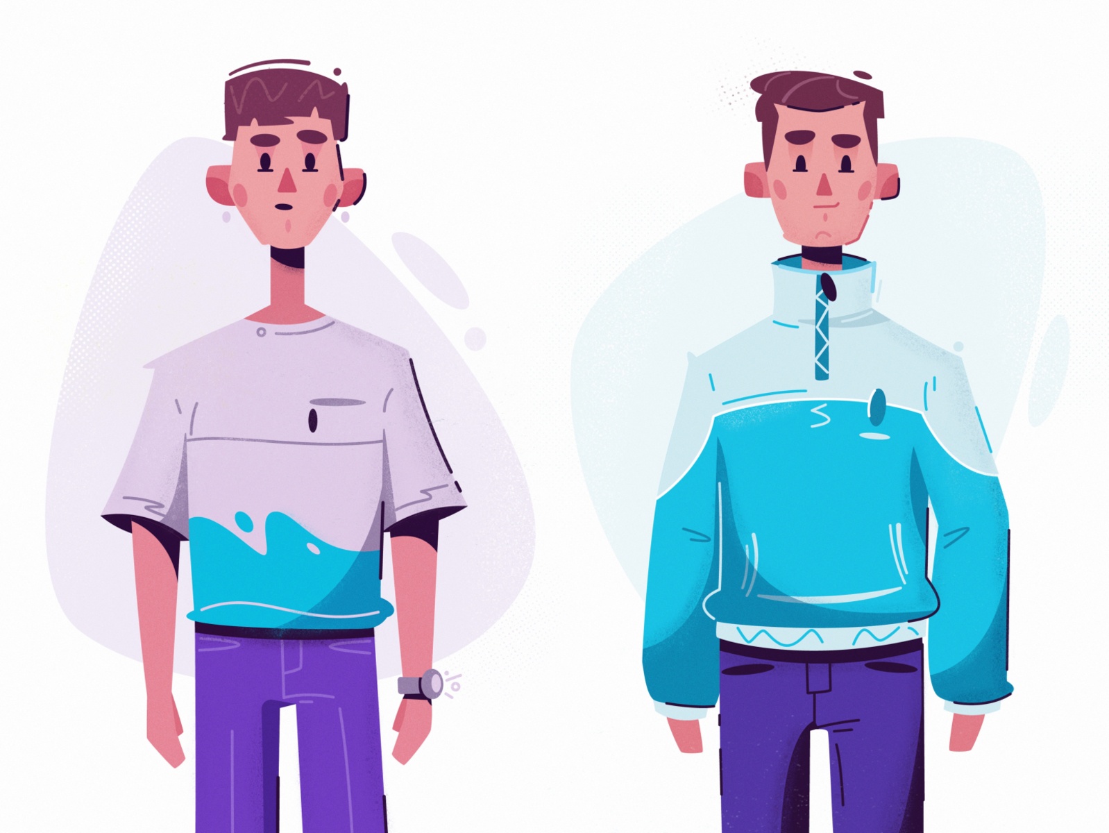 Brothers youth young fashion clothing character design flat funny art.jpg