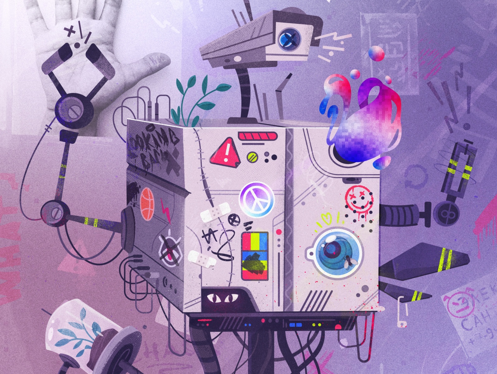 Broken robot illustrator cyberpunk watch streetart graffiti futuristic.jpg