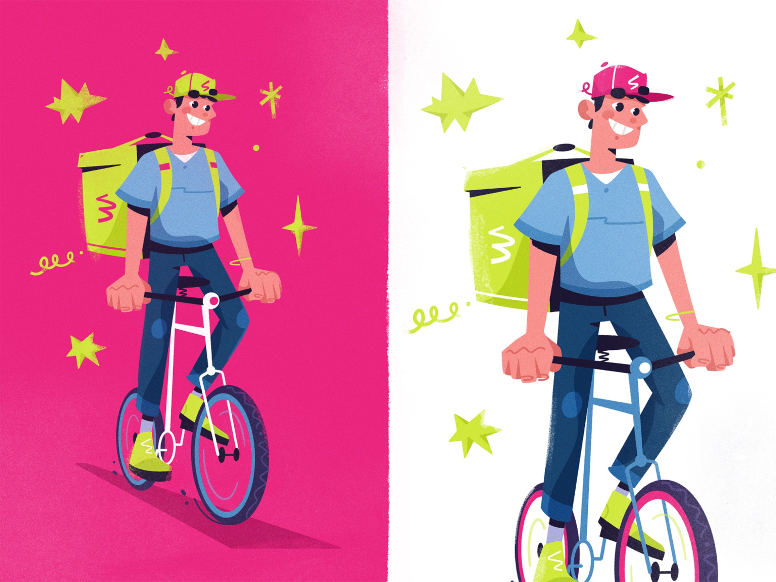 Delivery guy procreate bike courier delivery character design flat fun.jpg
