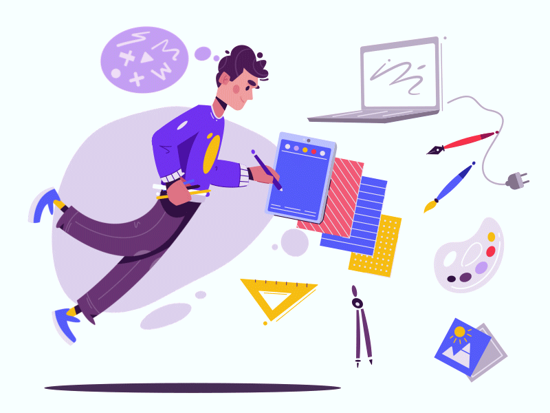 Designer artist designer loop animation art design character cartoon v.gif