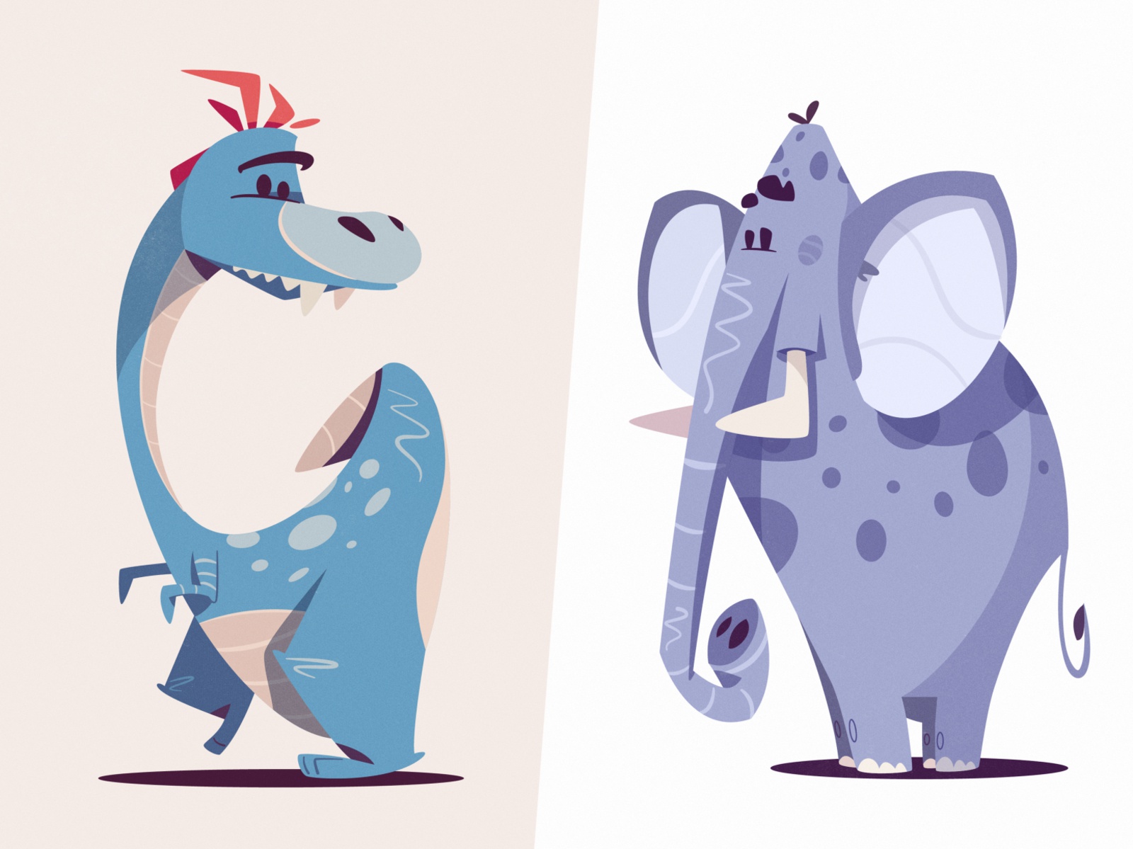 Funky Dinosaur  Shy Elephant  Diffy dinosaur elephant animal shy cute.jpg