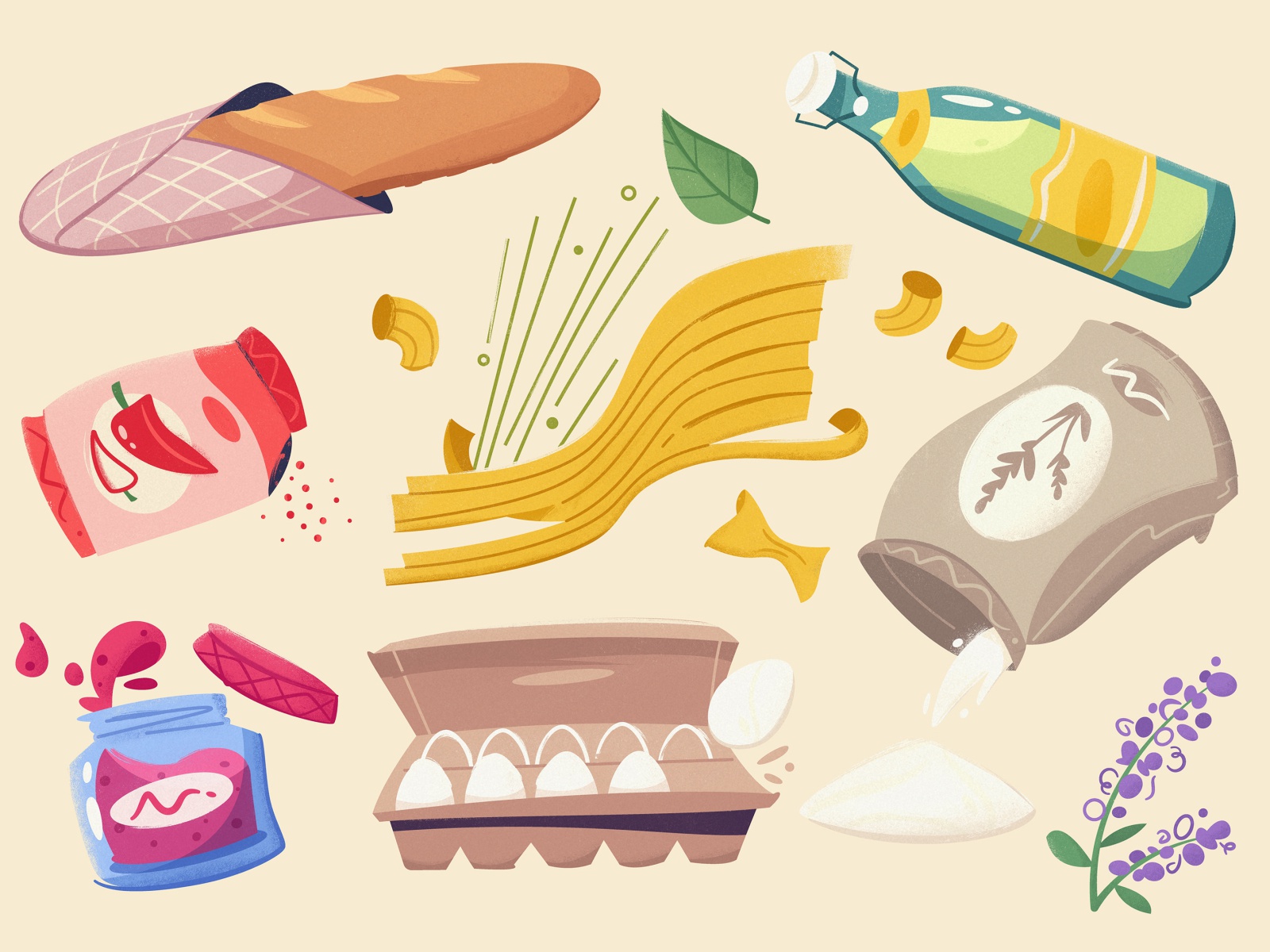 Grocery grocery food illustration marketplace farm food design cartoon.jpg