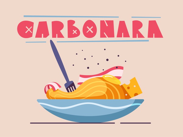 Italian cuisine  Carbonara cuisine pasta italian food design cartoon i.jpg