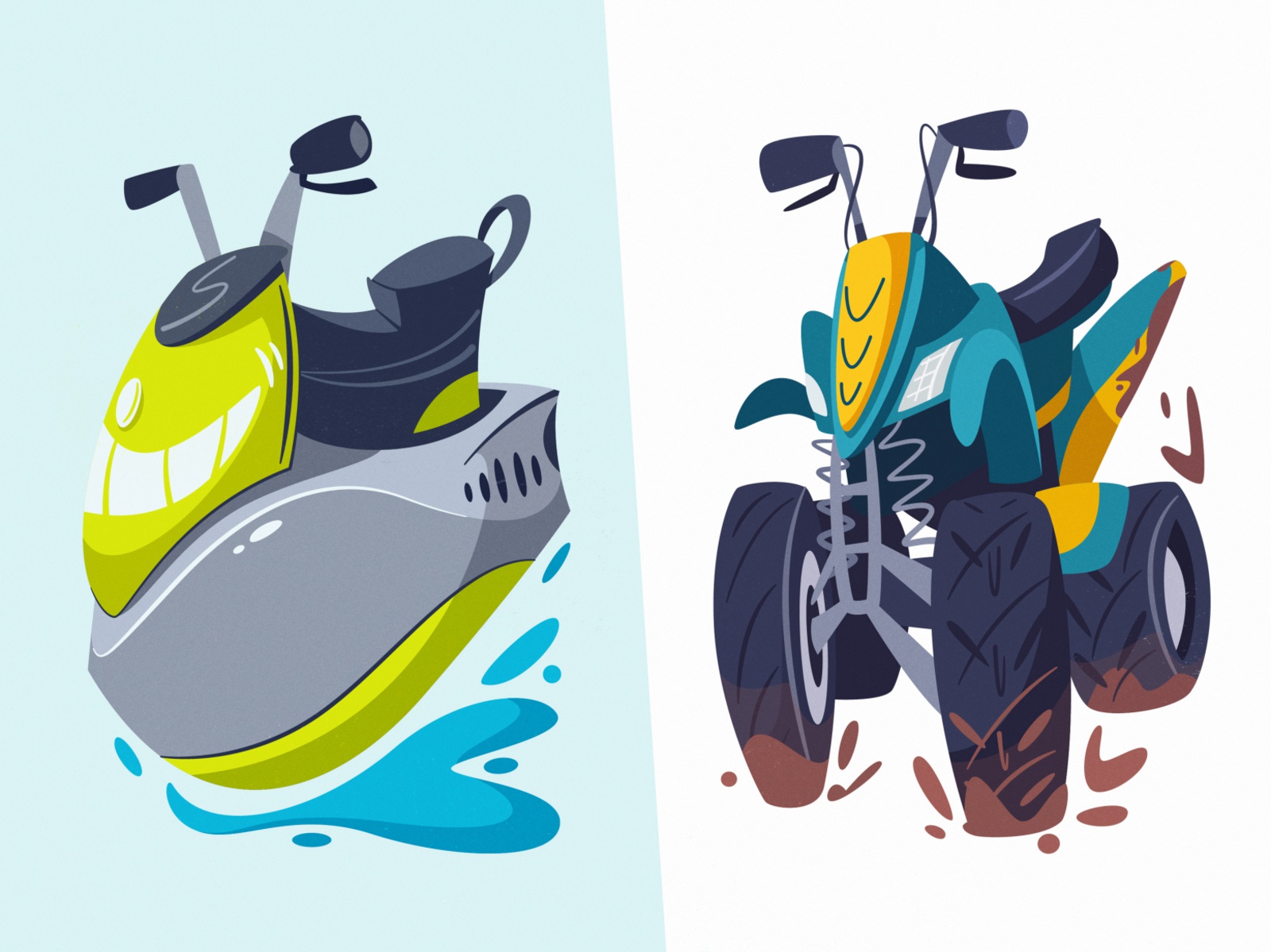 Jet Ski  ATV  Diffy sport fun water dirt jetski transport flat art des.jpg