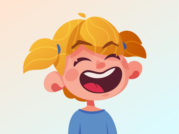 Laughing girl  Logo character design girl laugh laughing child kid fla.jpg
