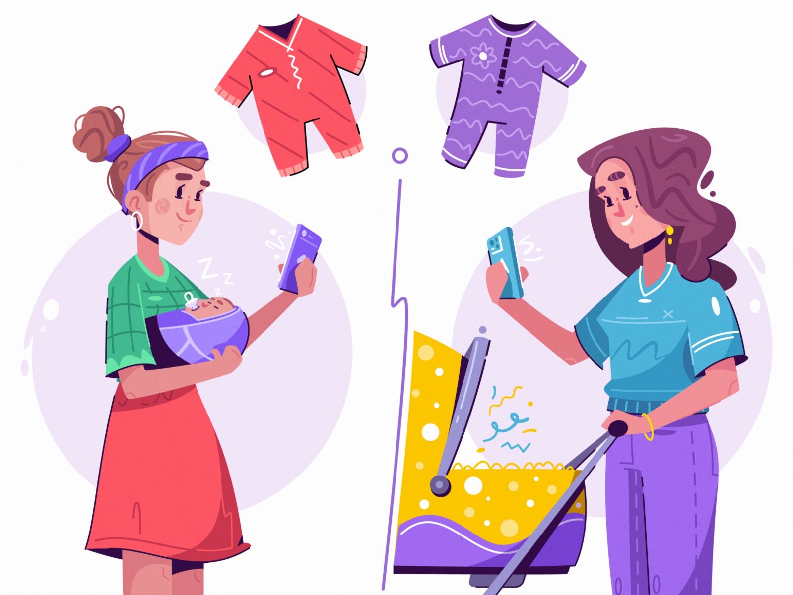 Online shopping  Joom character design shopping online clothing childr.jpg