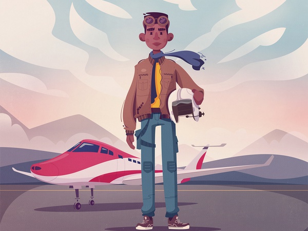 Pilot aviator airplane young jet pilot flight aircraft aviation retro.jpg