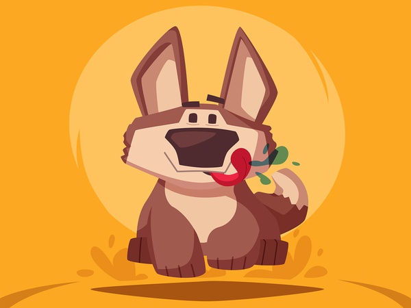 Running puppy pet friend dog cartoon illustration vector character.jpg