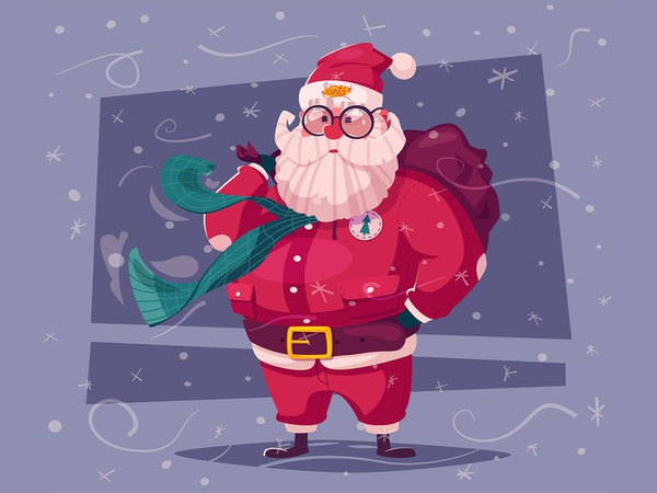 Santa with gifts happynewyear christmas santa funny cartoon illustrati.jpg