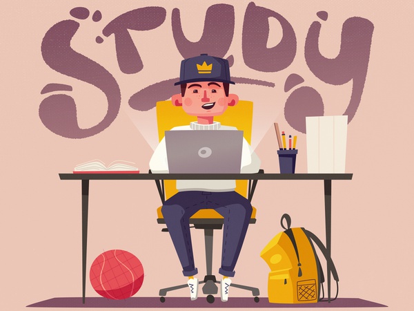 Schoolboy room kid learn school boy study homework desk design funny c.jpg