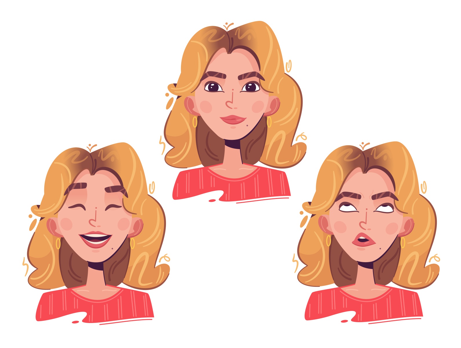 Stickers character design emotions funny art cartoon character vector.jpg