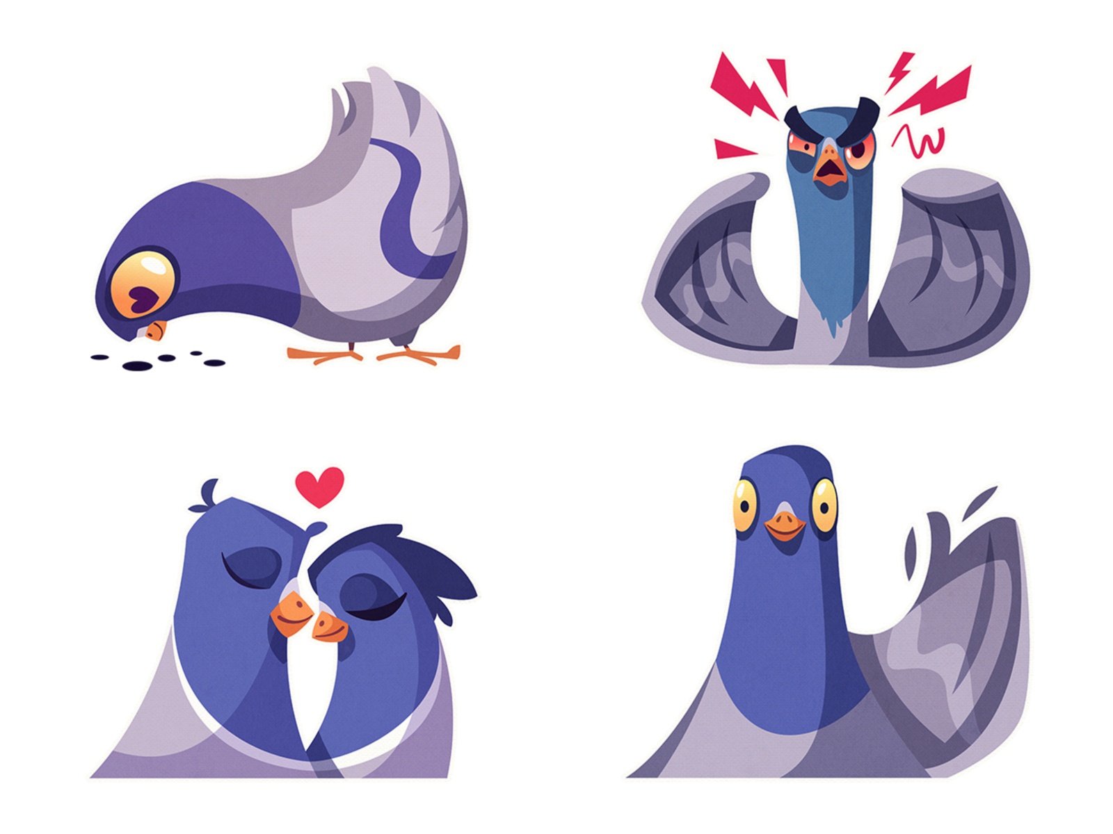 Stickers for Telegram  Pigeons part 1 greeting food emotion angry love.jpg