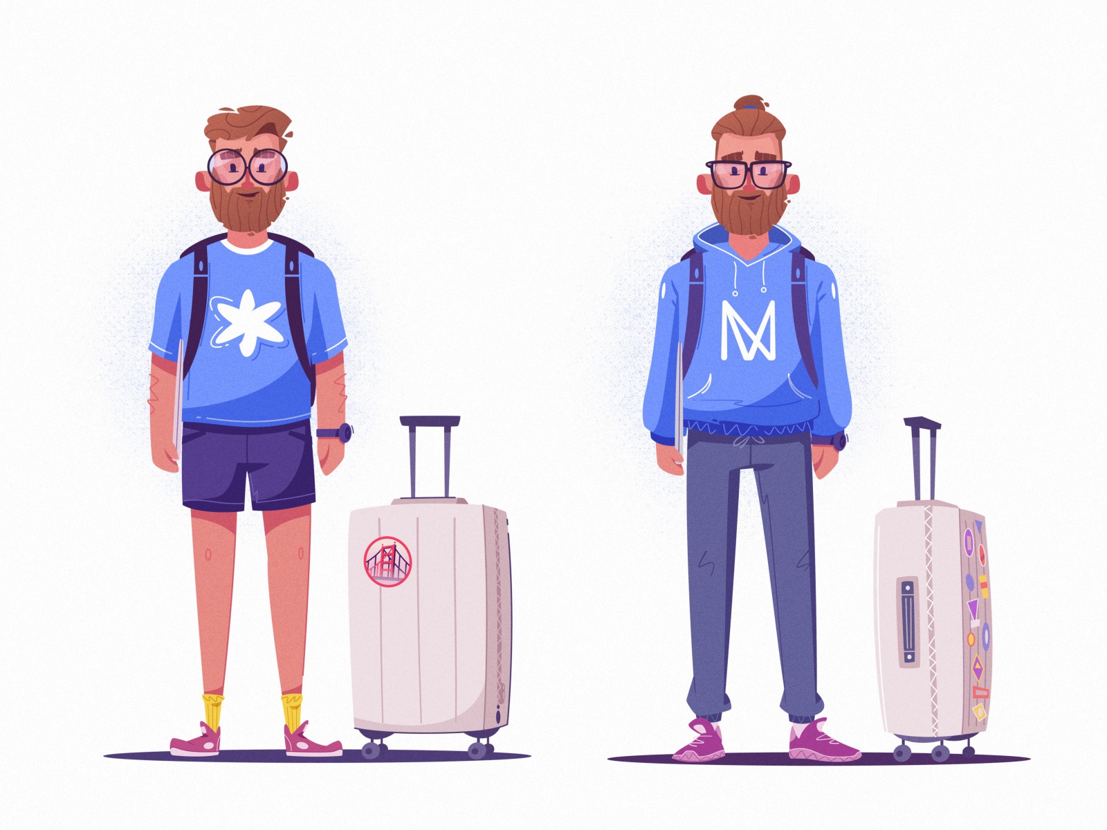 Traveler  IVN glasses beard suitcase traveler travel character design.jpg