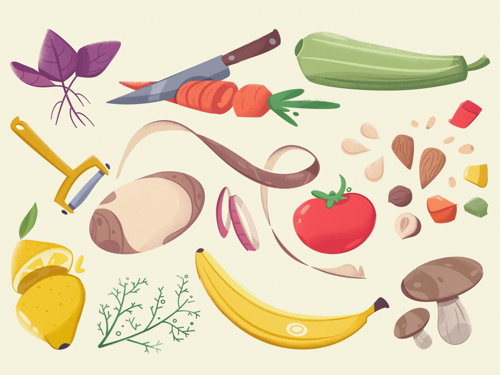 Vegetables  Fruits cartoon marketplace fruits vegetables farm art vect.jpg