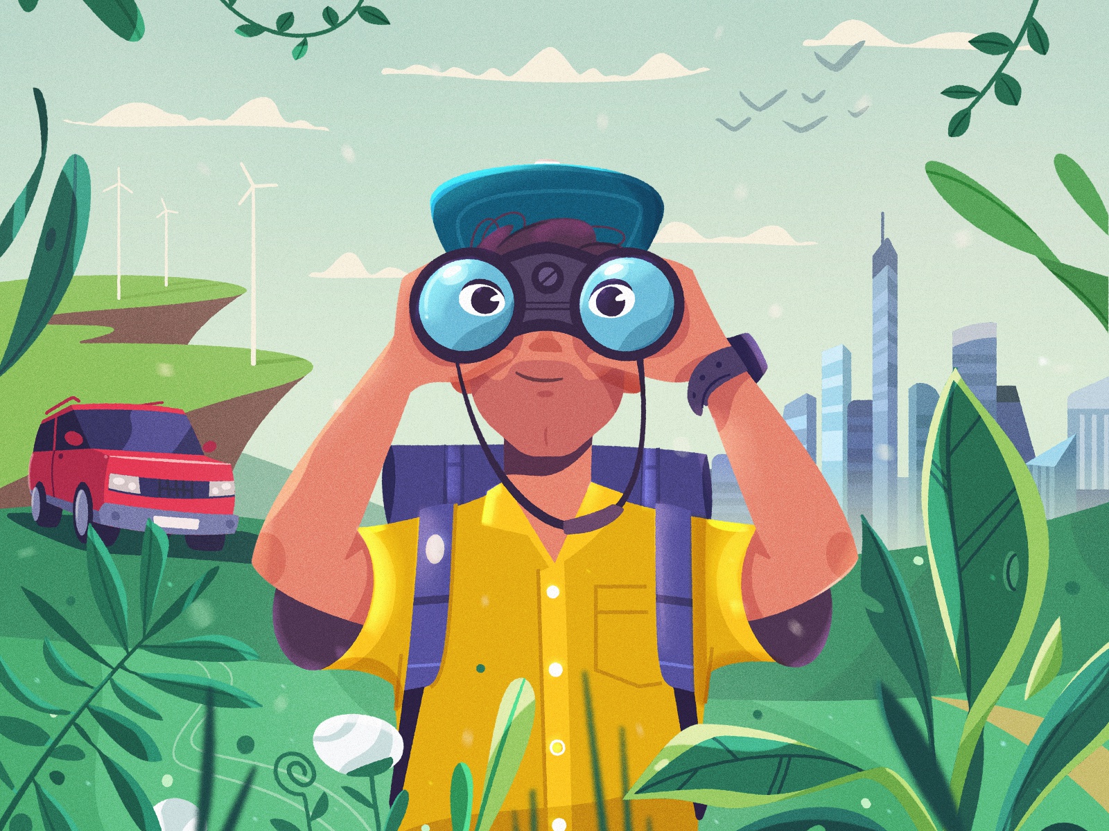 Explore binoculars characterdesign landscape procreate traveling trave.jpg