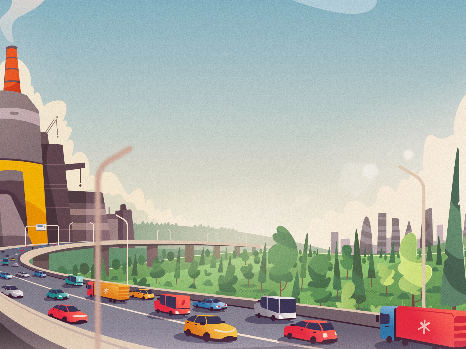 Highway explainer site landing landscape traffic car road highway flat.jpg