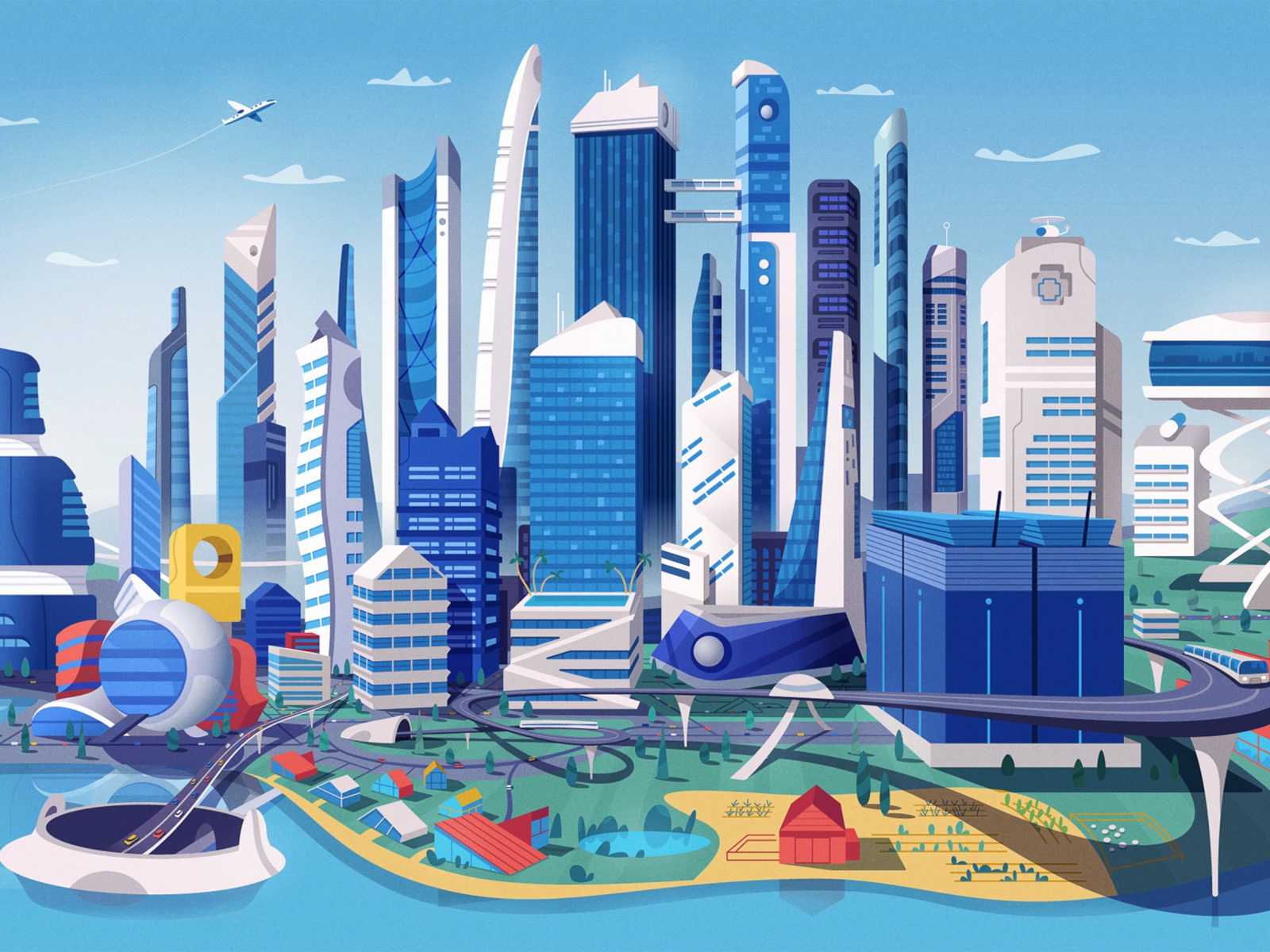 Skyline landscape transport skyscraper downtown skyline city vector il.jpg