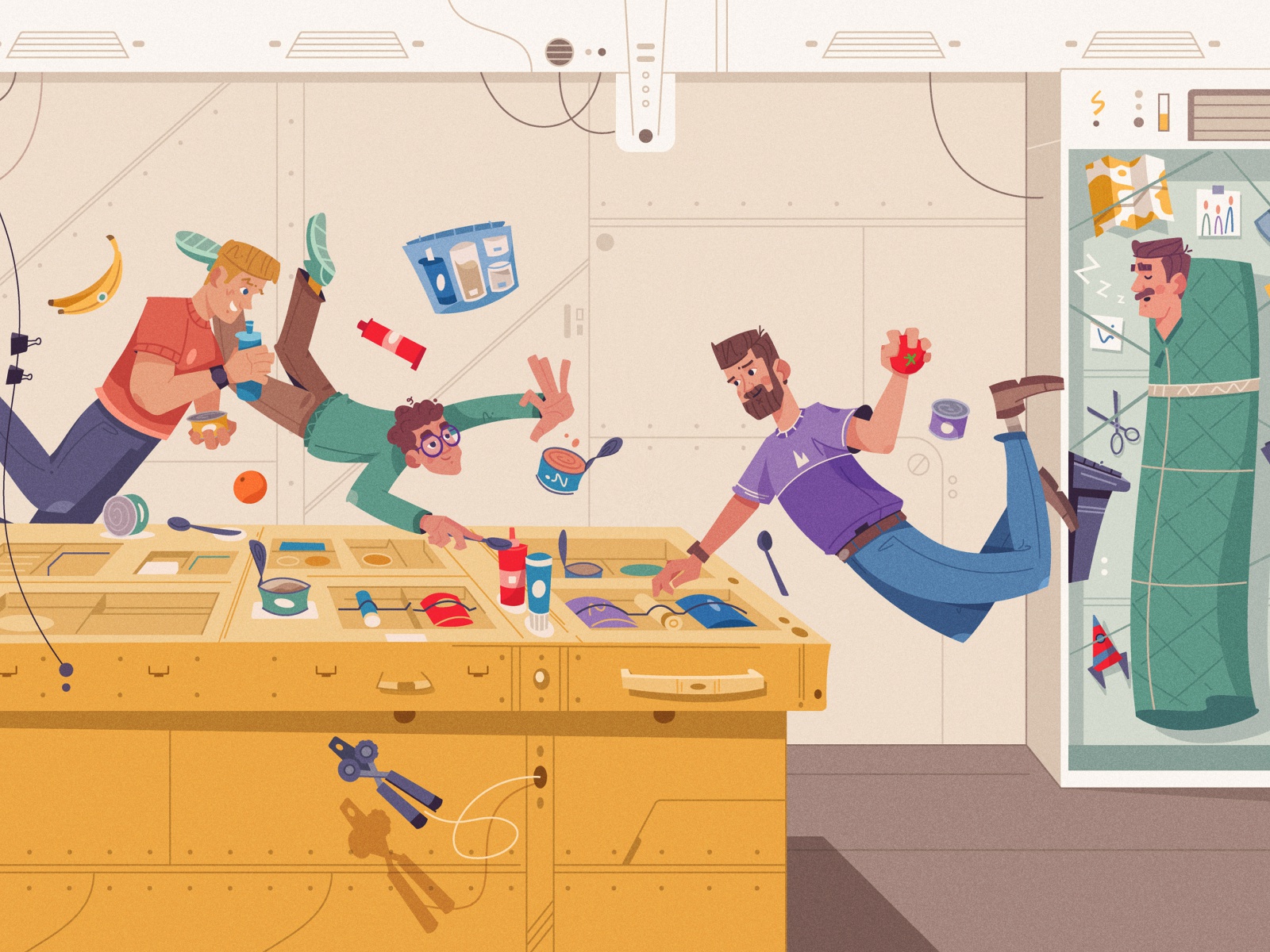 Space Dinner dinner food interior sleep astronaut space character desi.jpg